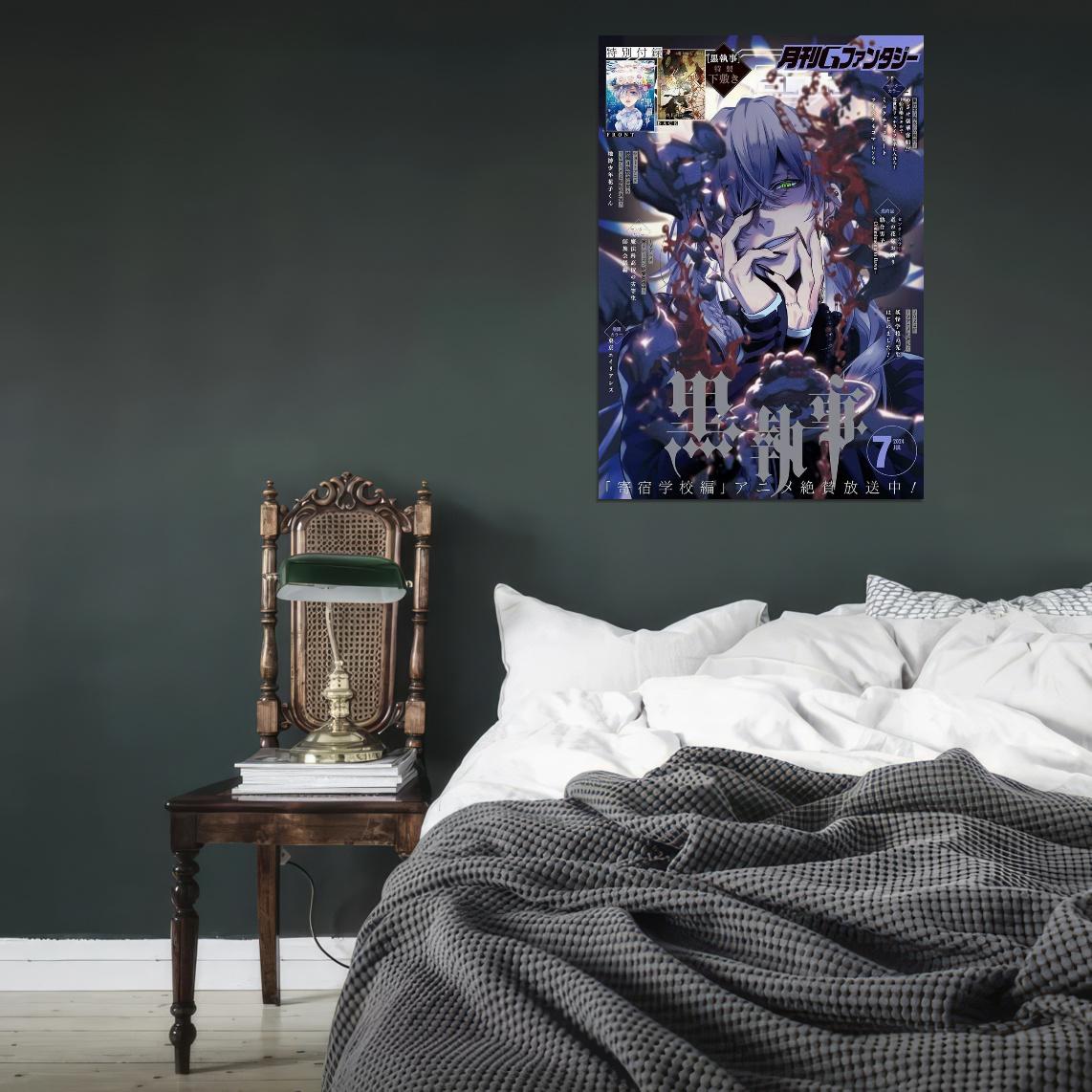 Kuroshitsuji Black Butler Anime Poster Japanese Sebastian Demon Butler Manga Style Manga Art - xonomax