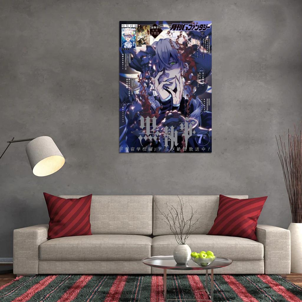 Kuroshitsuji Black Butler Anime Poster Japanese Sebastian Demon Butler Manga Style Manga Art - xonomax