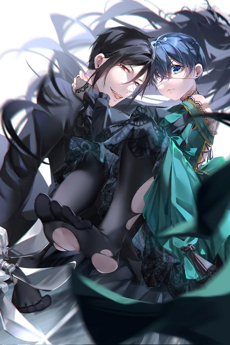 Kuroshitsuji Black Butler Anime Poster Japanese Yaoi Fantasy Sebastian Michaelis Ciel Phantomhive Demon Butler Manga Art - xonomax