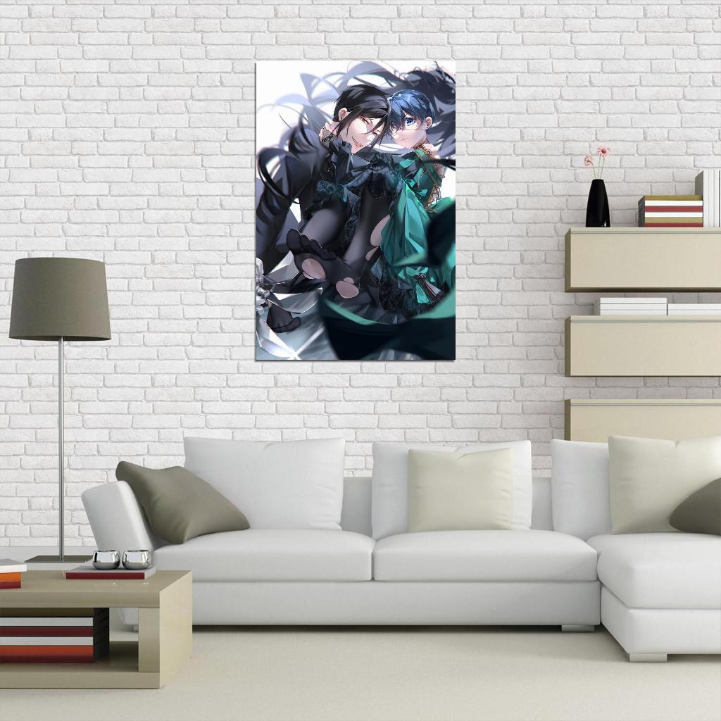 Kuroshitsuji Black Butler Anime Poster Japanese Yaoi Fantasy Sebastian Michaelis Ciel Phantomhive Demon Butler Manga Art - xonomax
