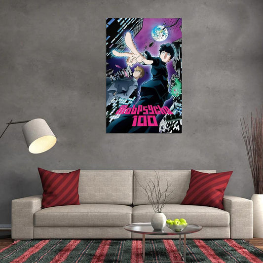 Mob Psycho 100 Tv Series Anime Poster Japanese Supernatural Action Manga Art - xonomax