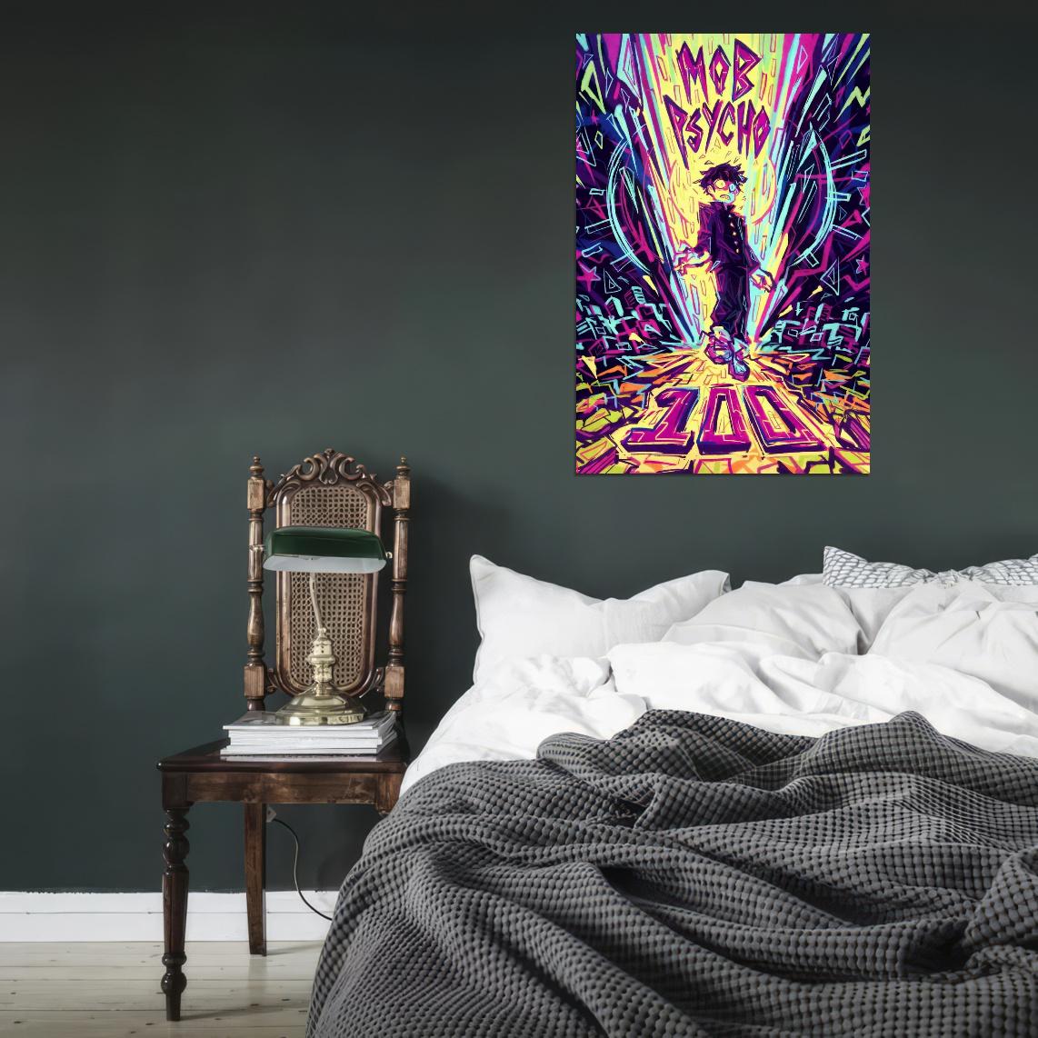 Mob Psycho 100 Tv Series Anime Poster Japanese Supernatural Action Manga Art - xonomax