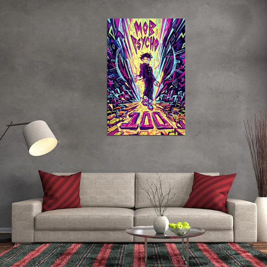 Mob Psycho 100 Tv Series Anime Poster Japanese Supernatural Action Manga Art - xonomax