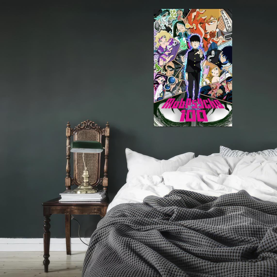 Mob Psycho 100 Tv Series Anime Poster Japanese Supernatural Action Manga Art - xonomax