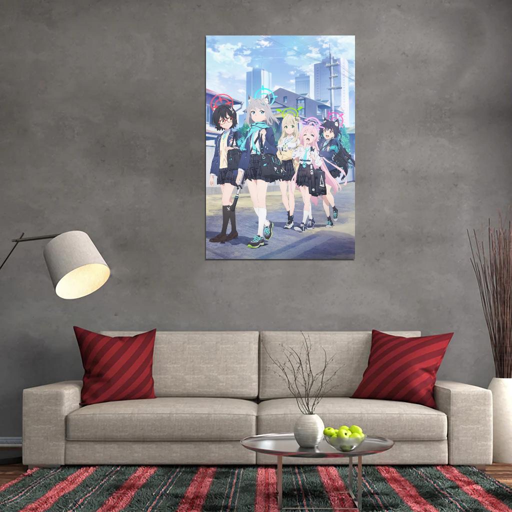 Blue Archive The Animation Video Game Anime Poster Japanese School Girl Cute Manga Art