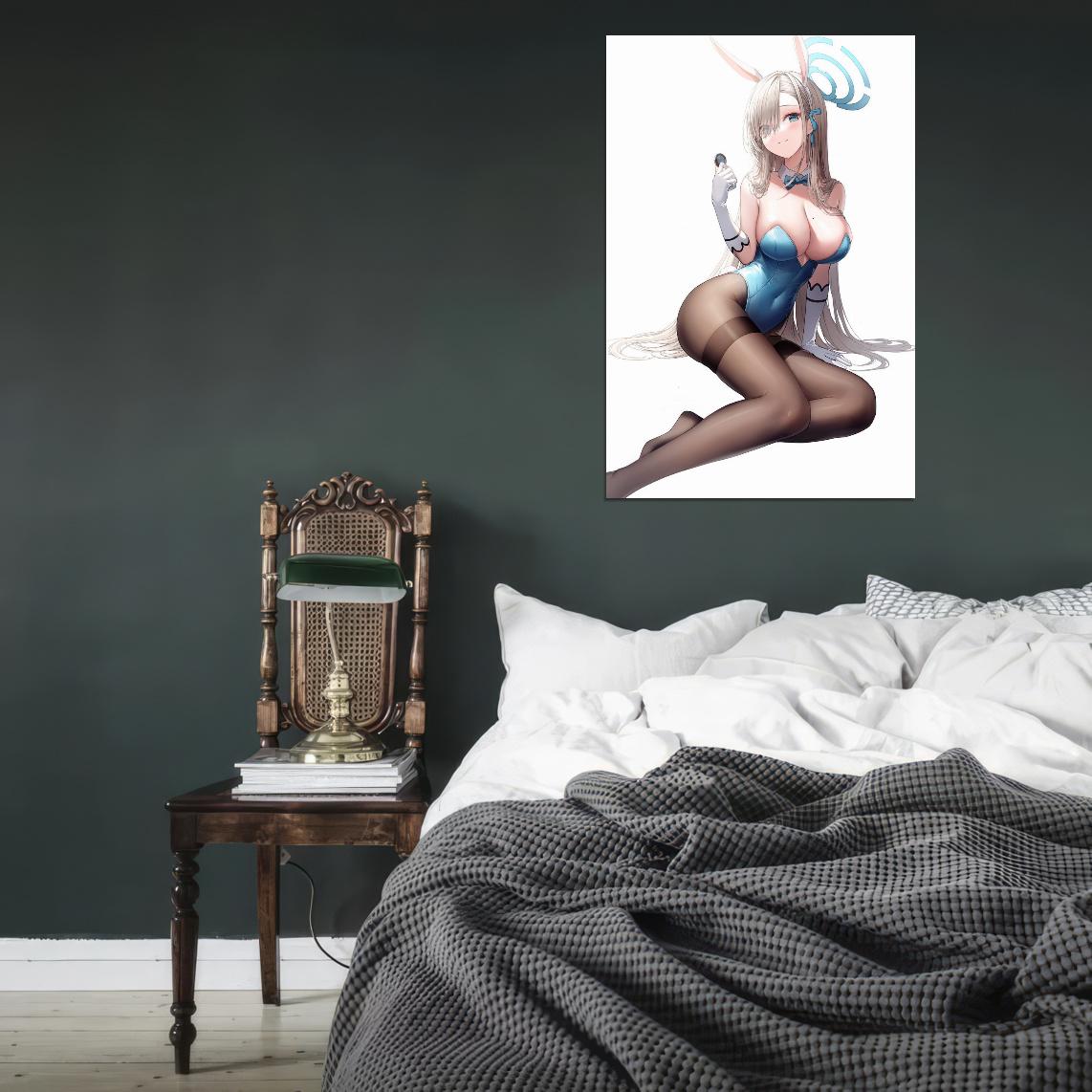 Ichinose Asuna Blue Archive Video Game Anime Poster Japanese School Girl Cute Sexy Bunny Stockings Manga Art - xonomax