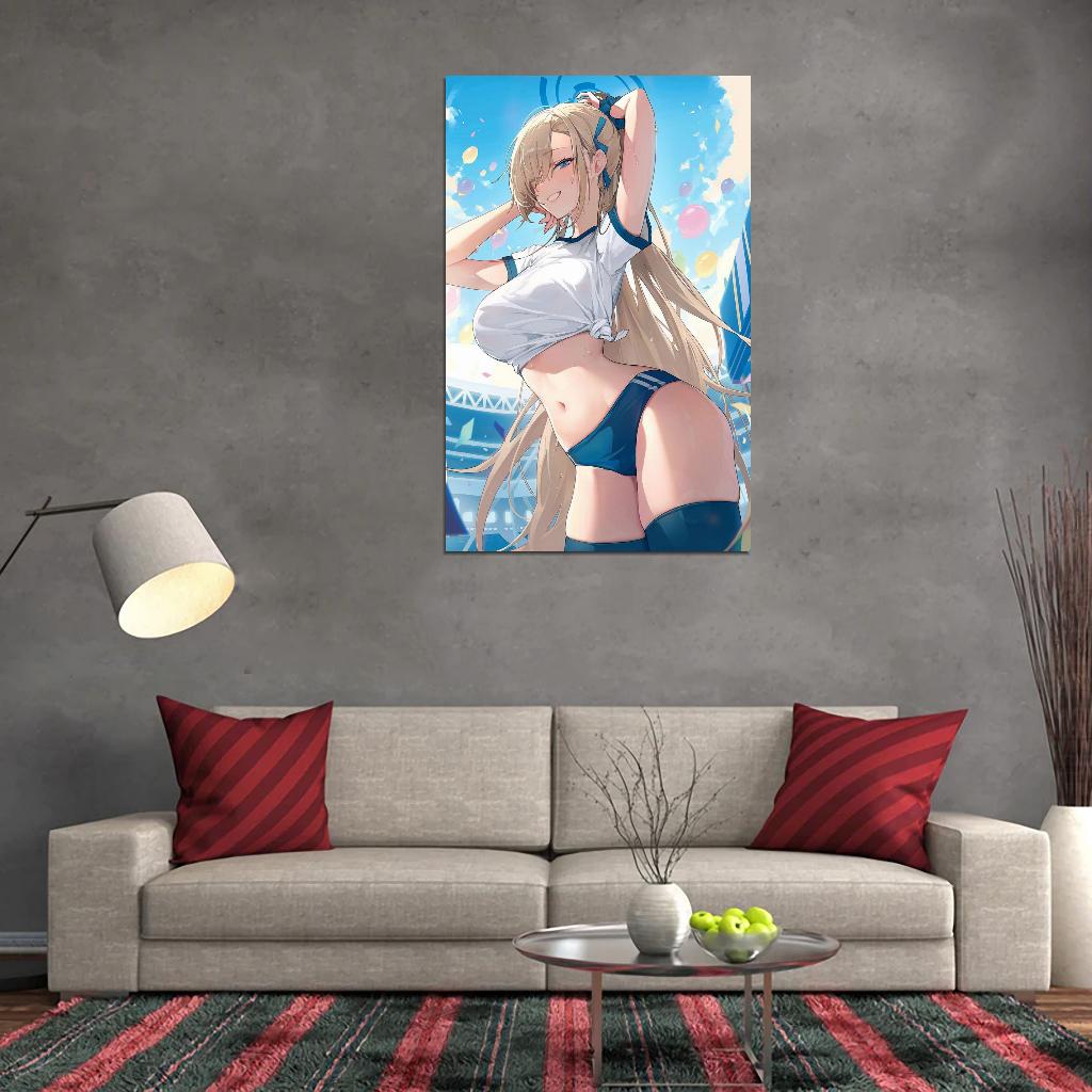 Ichinose Asuna Blue Archive Video Game Anime Poster Japanese School Girl Cute Sexy Busty Manga Art