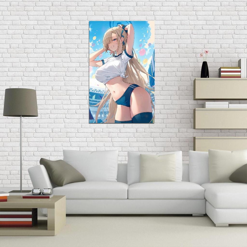 Ichinose Asuna Blue Archive Video Game Anime Poster Japanese School Girl Cute Sexy Busty Manga Art
