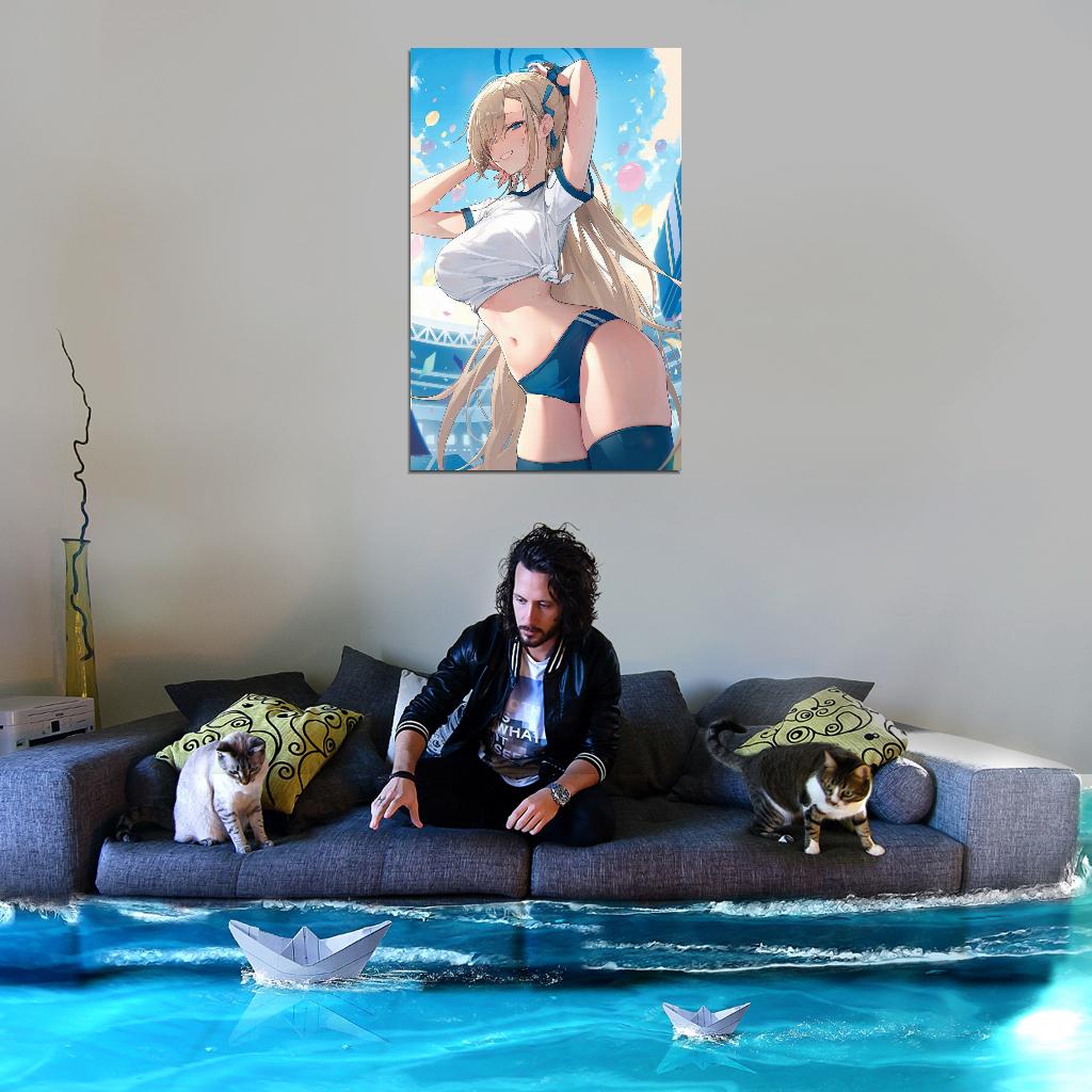Ichinose Asuna Blue Archive Video Game Anime Poster Japanese School Girl Cute Sexy Busty Manga Art