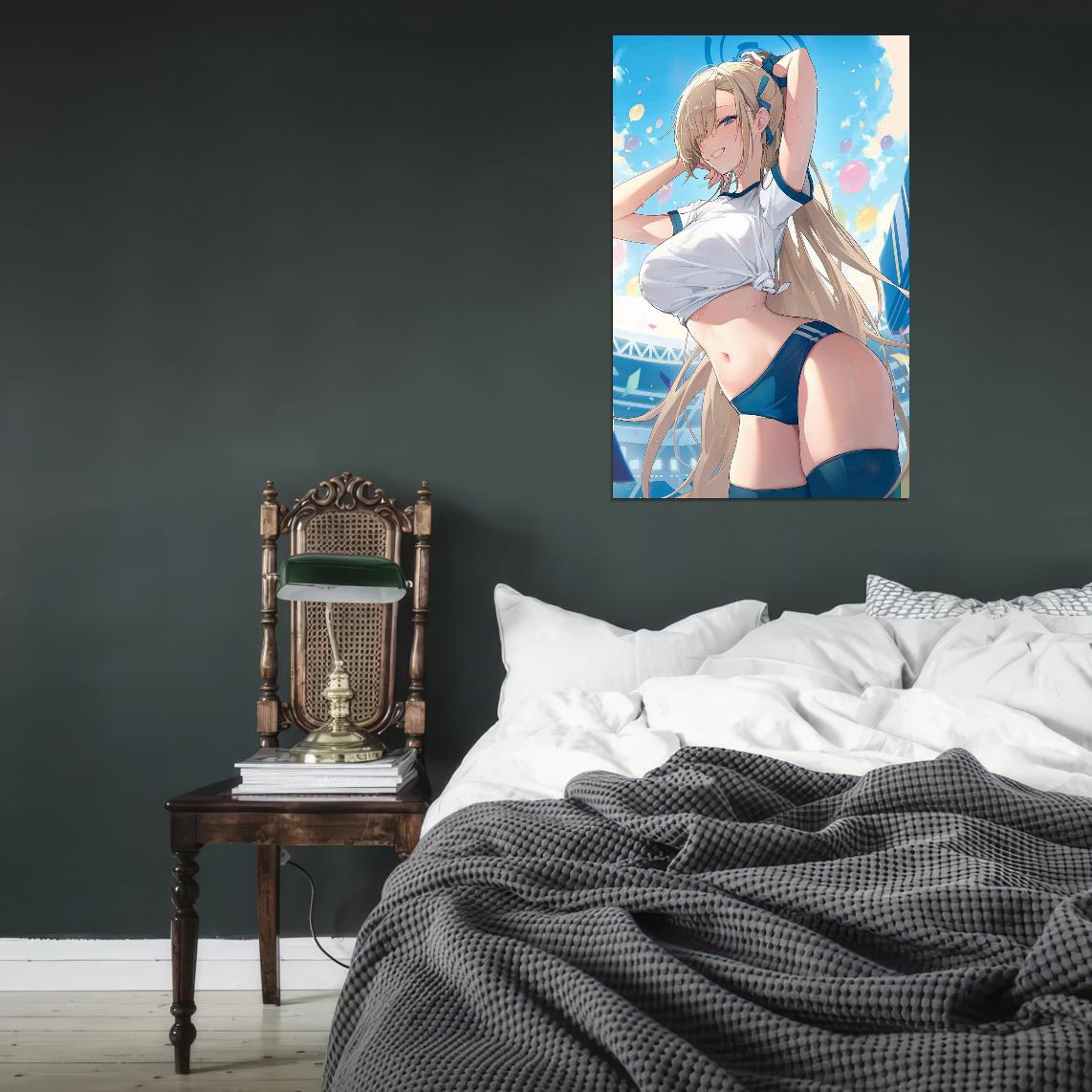 Ichinose Asuna Blue Archive Video Game Anime Poster Japanese School Girl Cute Sexy Busty Manga Art - xonomax