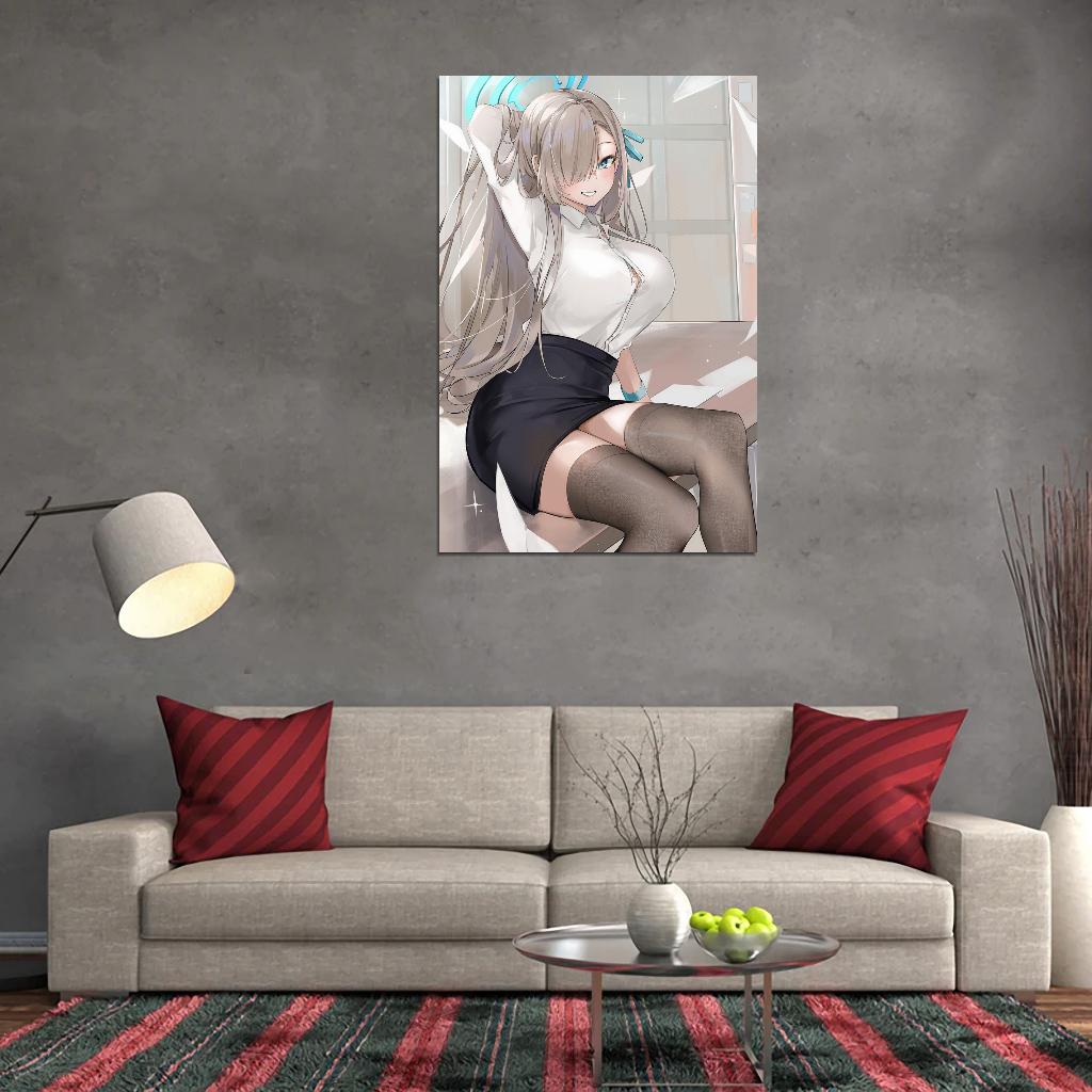Ichinose Asuna Blue Archive Video Game Anime Poster Japanese School Girl Cute Sexy Stockings Manga Art
