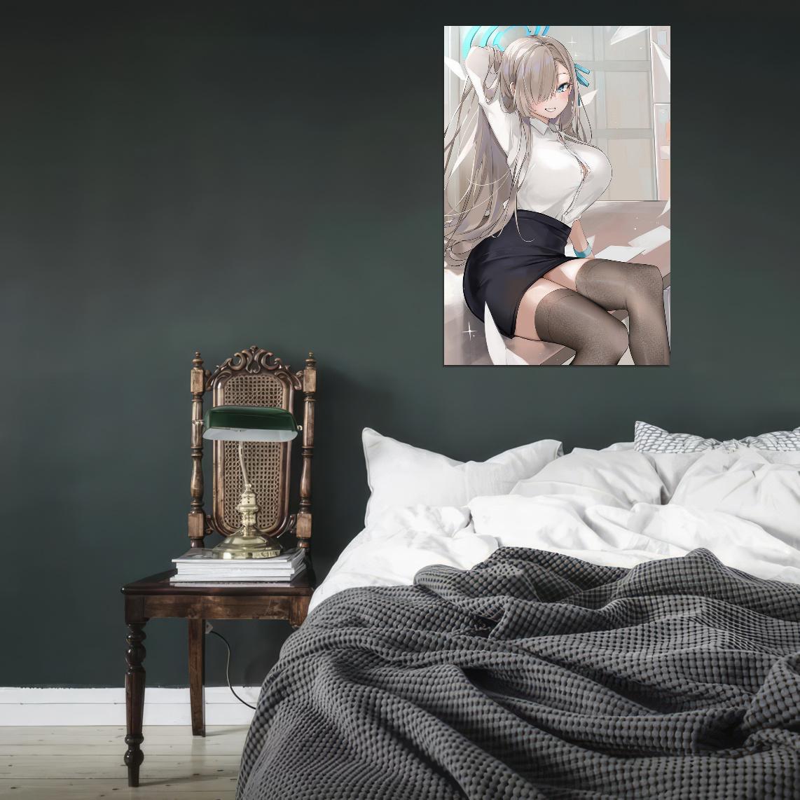 Ichinose Asuna Blue Archive Video Game Anime Poster Japanese School Girl Cute Sexy Stockings Manga Art
