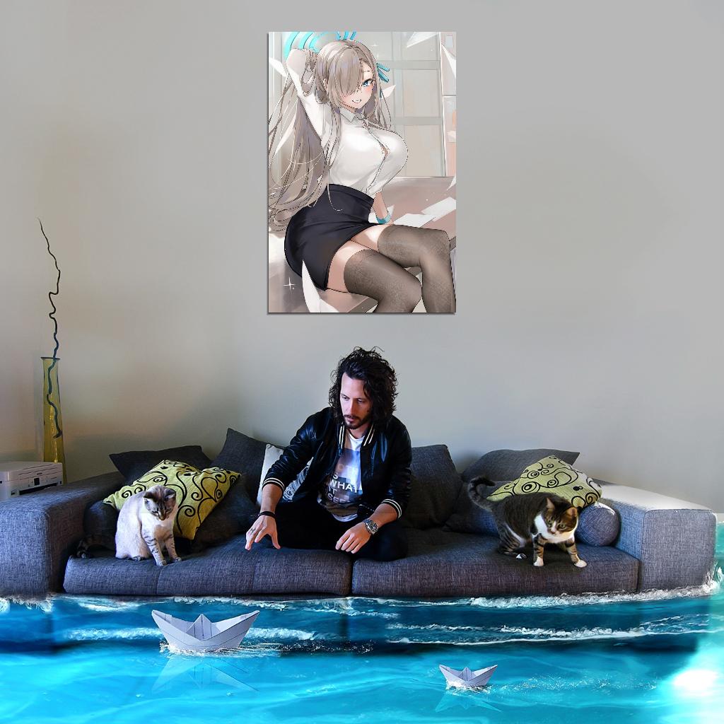 Ichinose Asuna Blue Archive Video Game Anime Poster Japanese School Girl Cute Sexy Stockings Manga Art