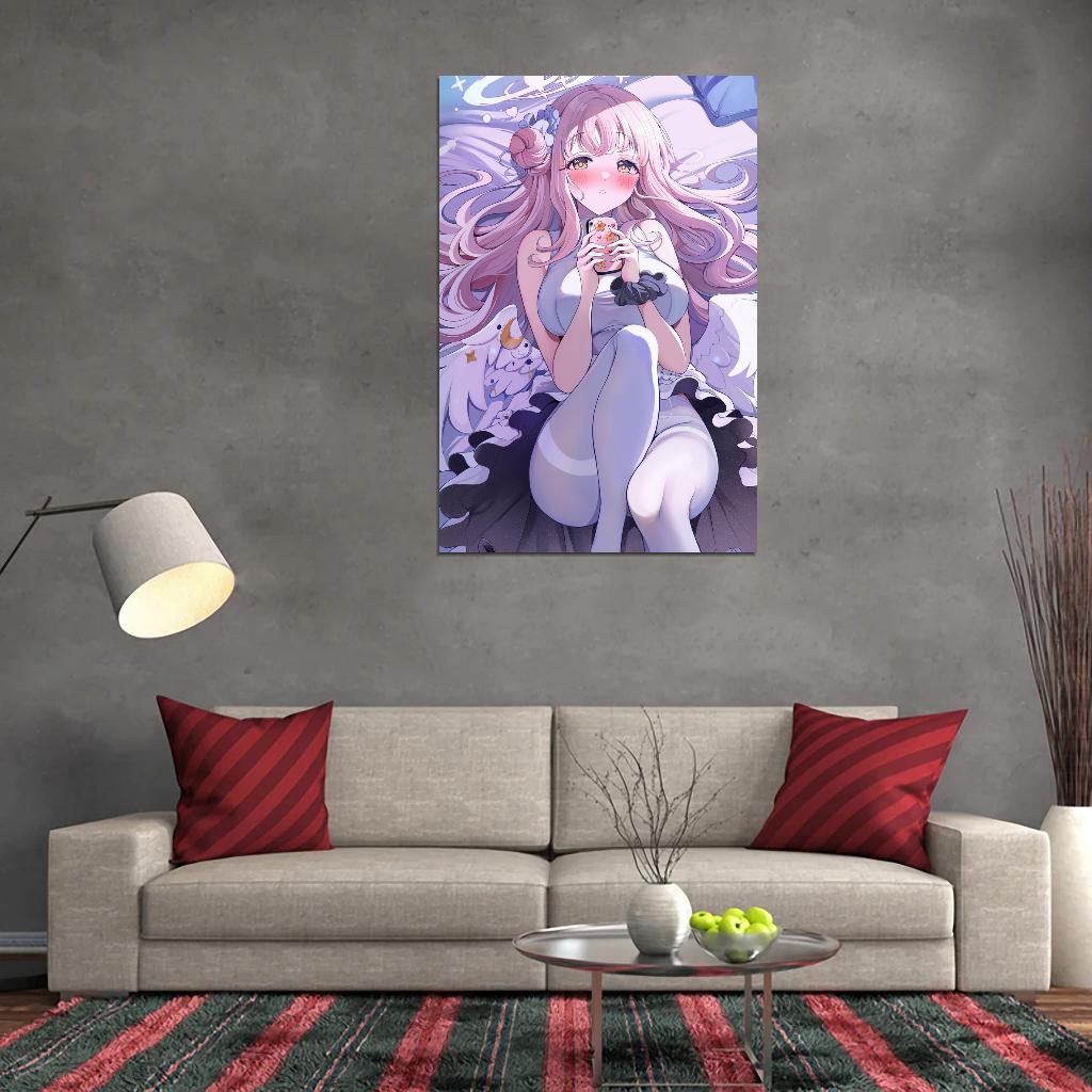 Misono Mika Blue Archive Video Game Anime Poster Japanese Pink Hair Wings Busty Manga Art