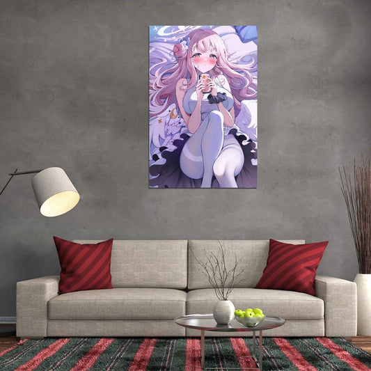 Misono Mika Blue Archive Video Game Anime Poster Japanese Pink Hair Wings Busty Manga Art - xonomax