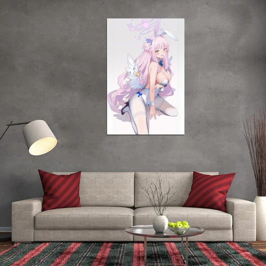Misono Mika Blue Archive Video Game Anime Poster Japanese Pink Hair Wings Busty Sexy Manga Art - xonomax