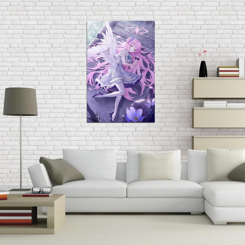 Misono Mika Blue Archive Video Game Anime Poster Japanese Pink Hair Wings Manga Art