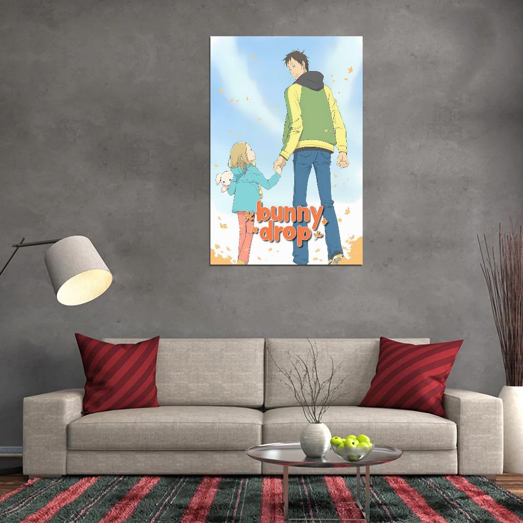 Bunny Drop Tv Series Anime Poster Japanese Cutecore Room Decor Kawaii Aesthetic Manga Art - xonomax