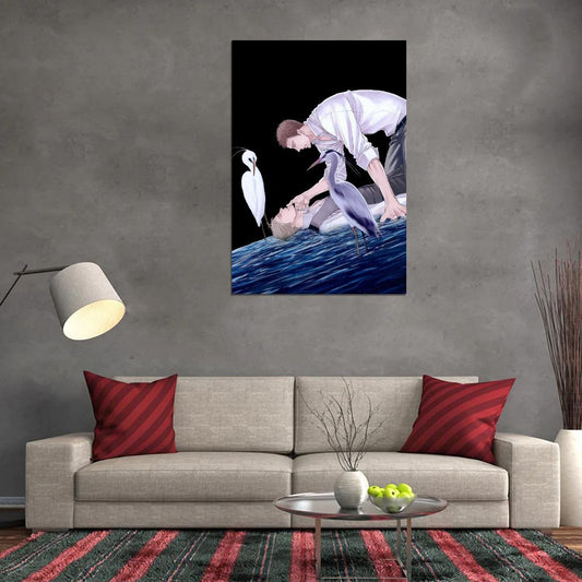 Saezuru Tori Wa Habatakanai Anime Poster Gay Yaoi Boys Love Drama Romance Manga Art - xonomax