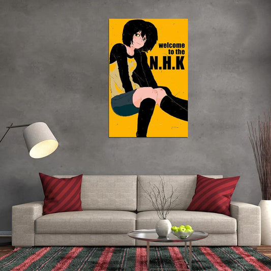 Welcome To The Nhk Tv Series Anime Poster Misaki Nakahara Manga Art - xonomax