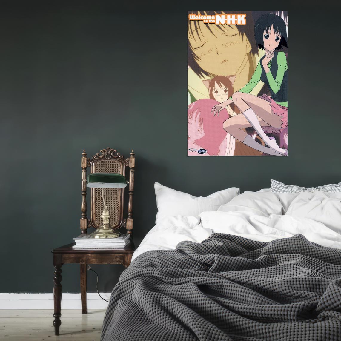 Welcome To The Nhk Tv Series Anime Poster Misaki Nakahara Manga Style Manga Art - xonomax