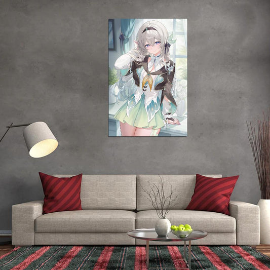 Firefly Honkai Star Rail Video Game Anime Poster Japanese Silver Hair Cute Manga Art - xonomax