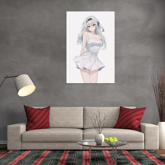 Firefly Honkai Star Rail Video Game Anime Poster Japanese Silver Hair Cute Manga Art - xonomax