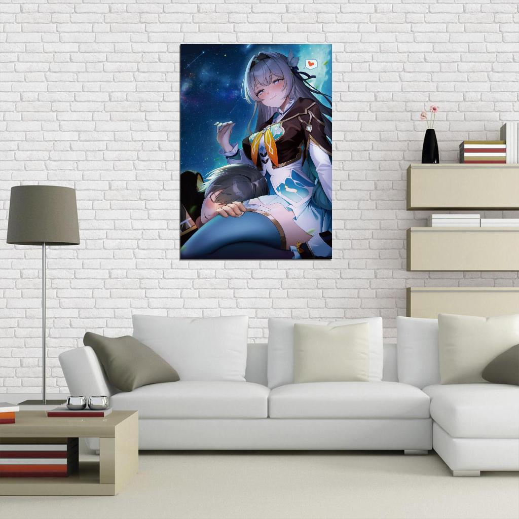 Firefly Honkai Star Rail Video Game Anime Poster Japanese Silver Hair Cute Stockings Manga Art - xonomax