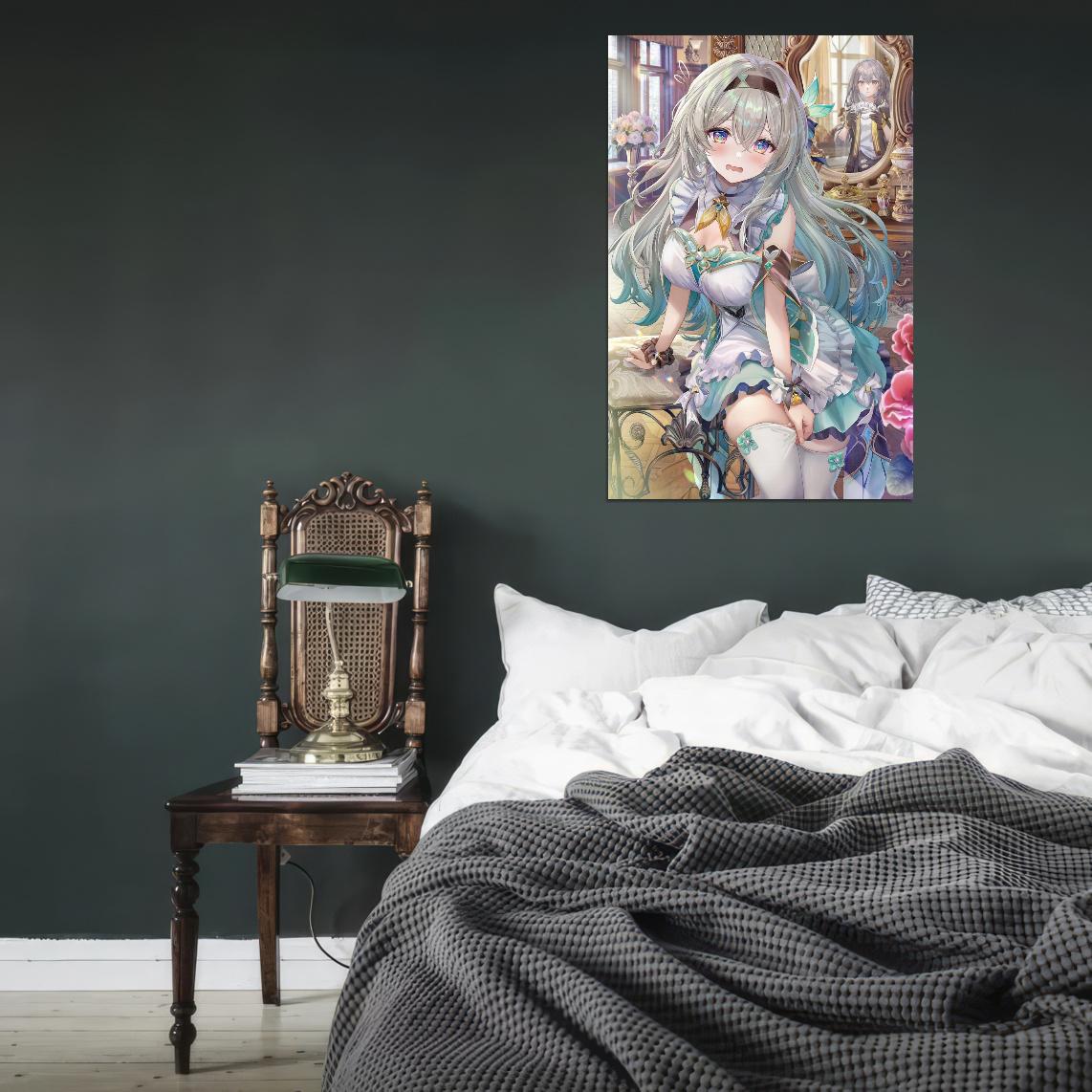 Firefly Honkai Star Rail Video Game Anime Poster Japanese Silver Hair Cute Stockings Manga Art - xonomax