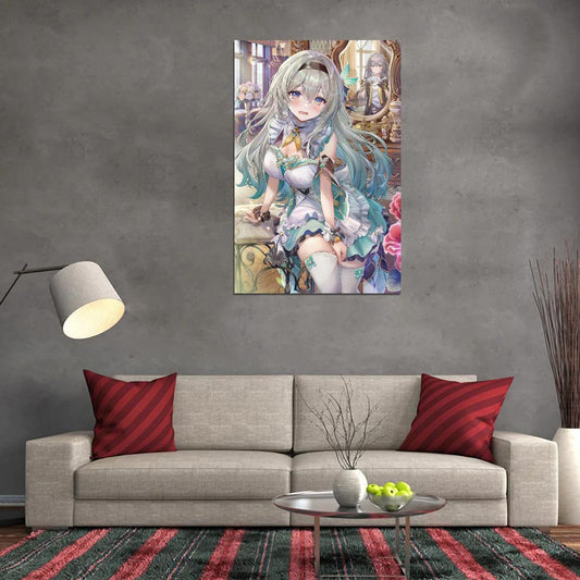Firefly Honkai Star Rail Video Game Anime Poster Japanese Silver Hair Cute Stockings Manga Art - xonomax