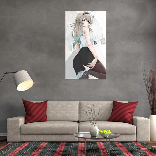 Firefly Honkai Star Rail Video Game Anime Poster Japanese Silver Hair Cute Stockings Sexy Manga Art - xonomax