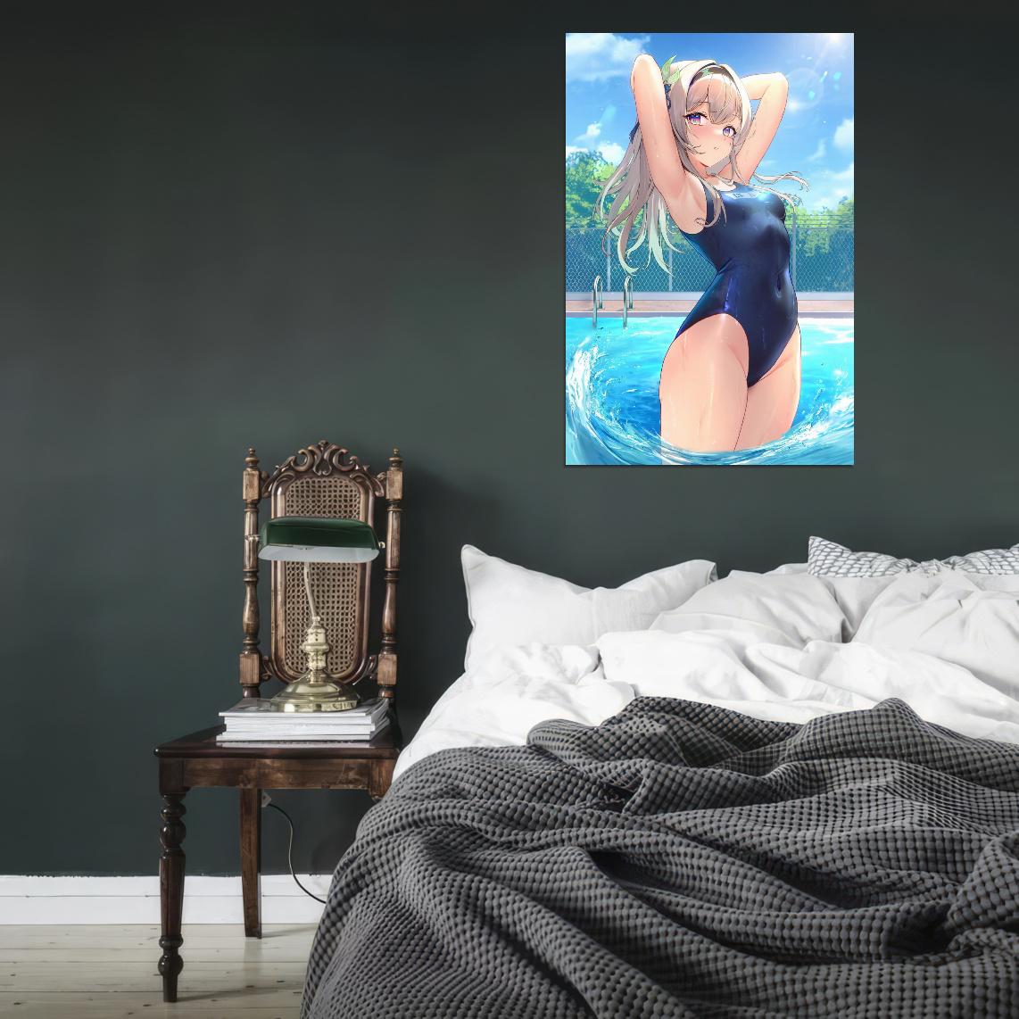 Firefly Honkai Star Rail Video Game Anime Poster Japanese Silver Hair Cute Swimsuit Sexy Manga Art - xonomax