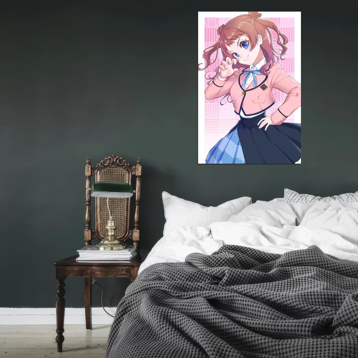 Hanami Saki Gakuen Idolm@ster Video Game Anime Poster Japanese Cute Idol Manga Art - xonomax