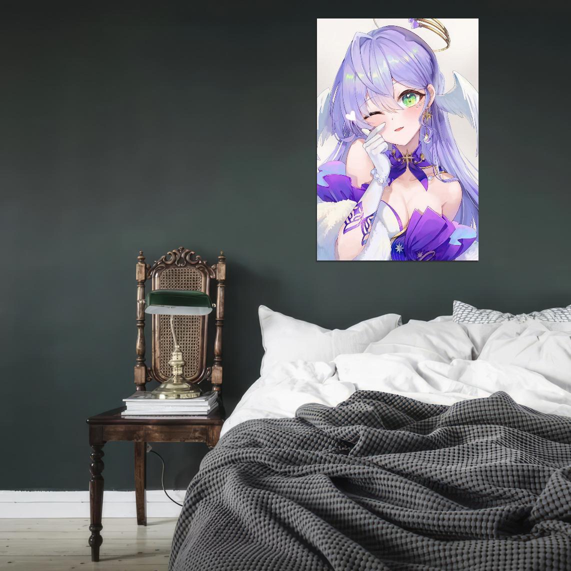 Robin Honkai Star Rail Video Game Anime Poster Japanese Sci-fi Fantasy Adventure Purple Hair Wings Manga Art