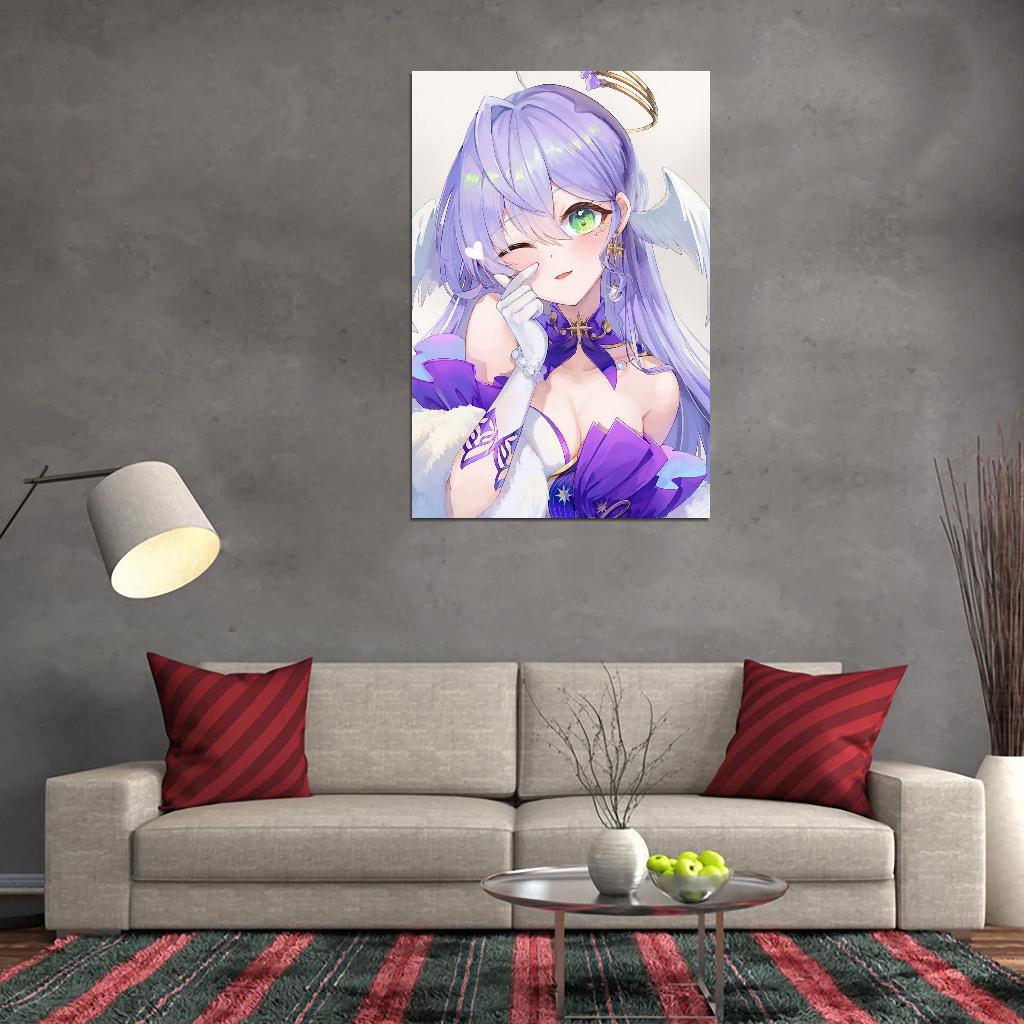 Robin Honkai Star Rail Video Game Anime Poster Japanese Sci-fi Fantasy Adventure Purple Hair Wings Manga Art