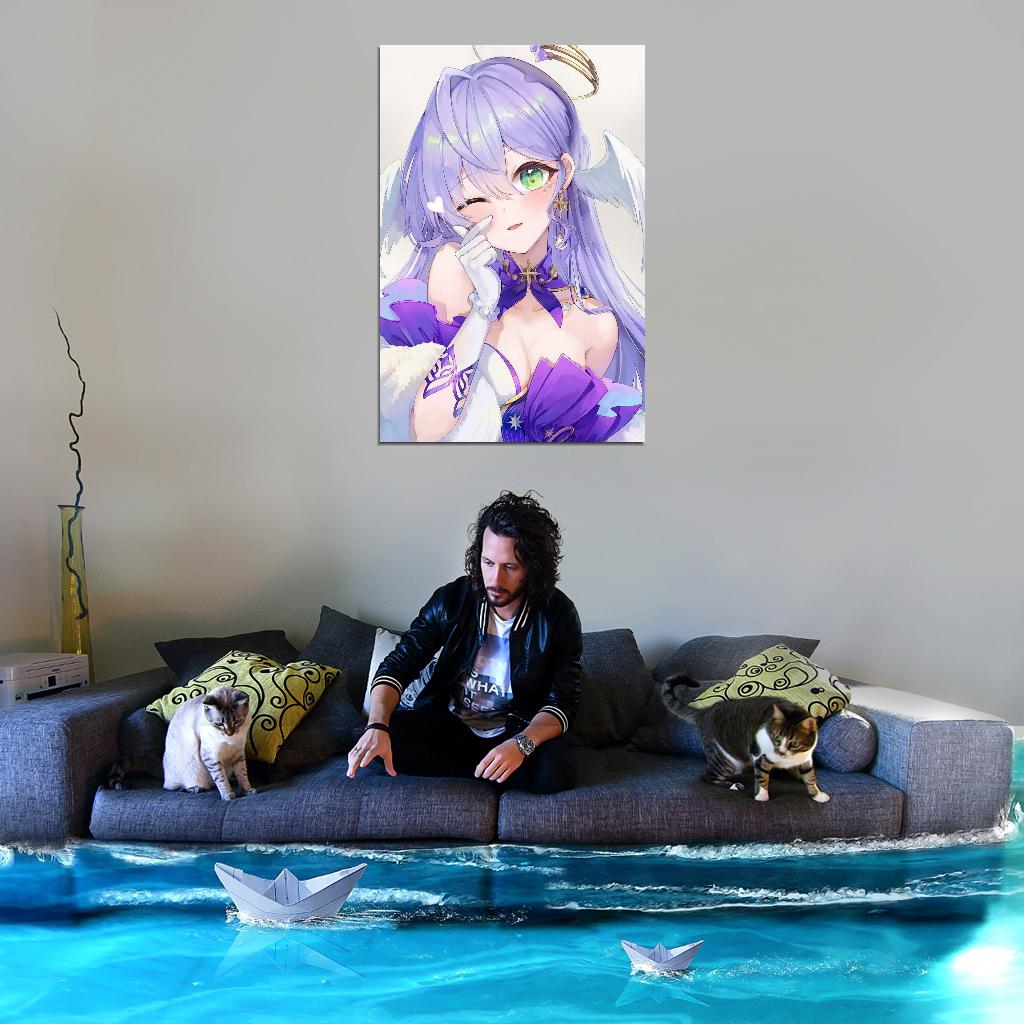 Robin Honkai Star Rail Video Game Anime Poster Japanese Sci-fi Fantasy Adventure Purple Hair Wings Manga Art