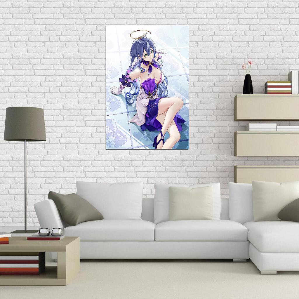 Robin Honkai Star Rail Video Game Anime Poster Japanese Sci-fi Fantasy Adventure Purple Hair Wings Sexy Manga Art