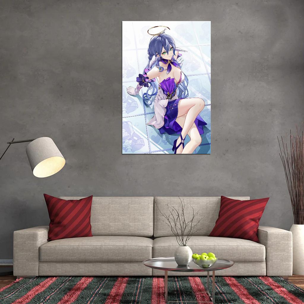 Robin Honkai Star Rail Video Game Anime Poster Japanese Sci-fi Fantasy Adventure Purple Hair Wings Sexy Manga Art