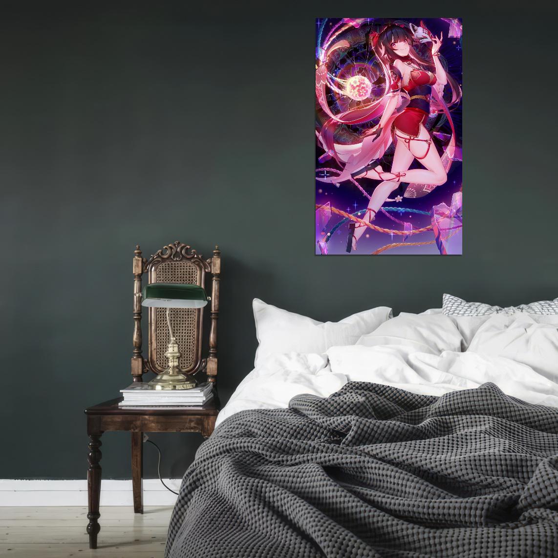 Sparkle Honkai Star Rail Video Game Anime Poster Japanese Fantasy Sci-fi Anime Girl Horns White Hair Supernatural Manga Art - xonomax