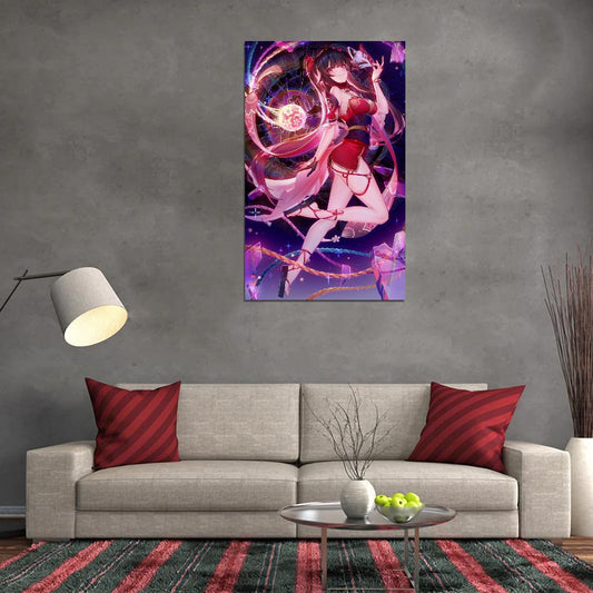 Sparkle Honkai Star Rail Video Game Anime Poster Japanese Fantasy Sci-fi Anime Girl Horns White Hair Supernatural Manga Art - xonomax