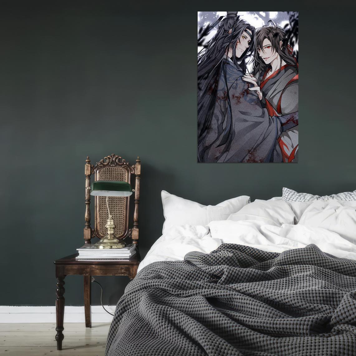 Mo Dao Zu Shi Grandmaster Of Demonic Cultivation Wei Wuxian Lan Wangji Fantasy Boys Love Anime Poster Manga Art - xonomax