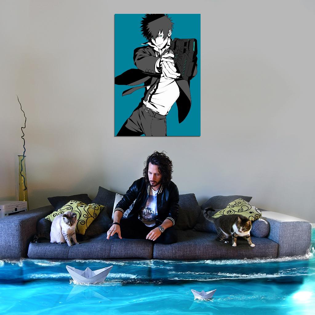 Psycho-pass Kougami Shin'ya Sci-fi Cyberpunk Anime Poster Manga Art