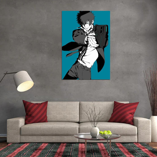Psycho-pass Kougami Shin'ya Sci-fi Cyberpunk Anime Poster Manga Art - xonomax