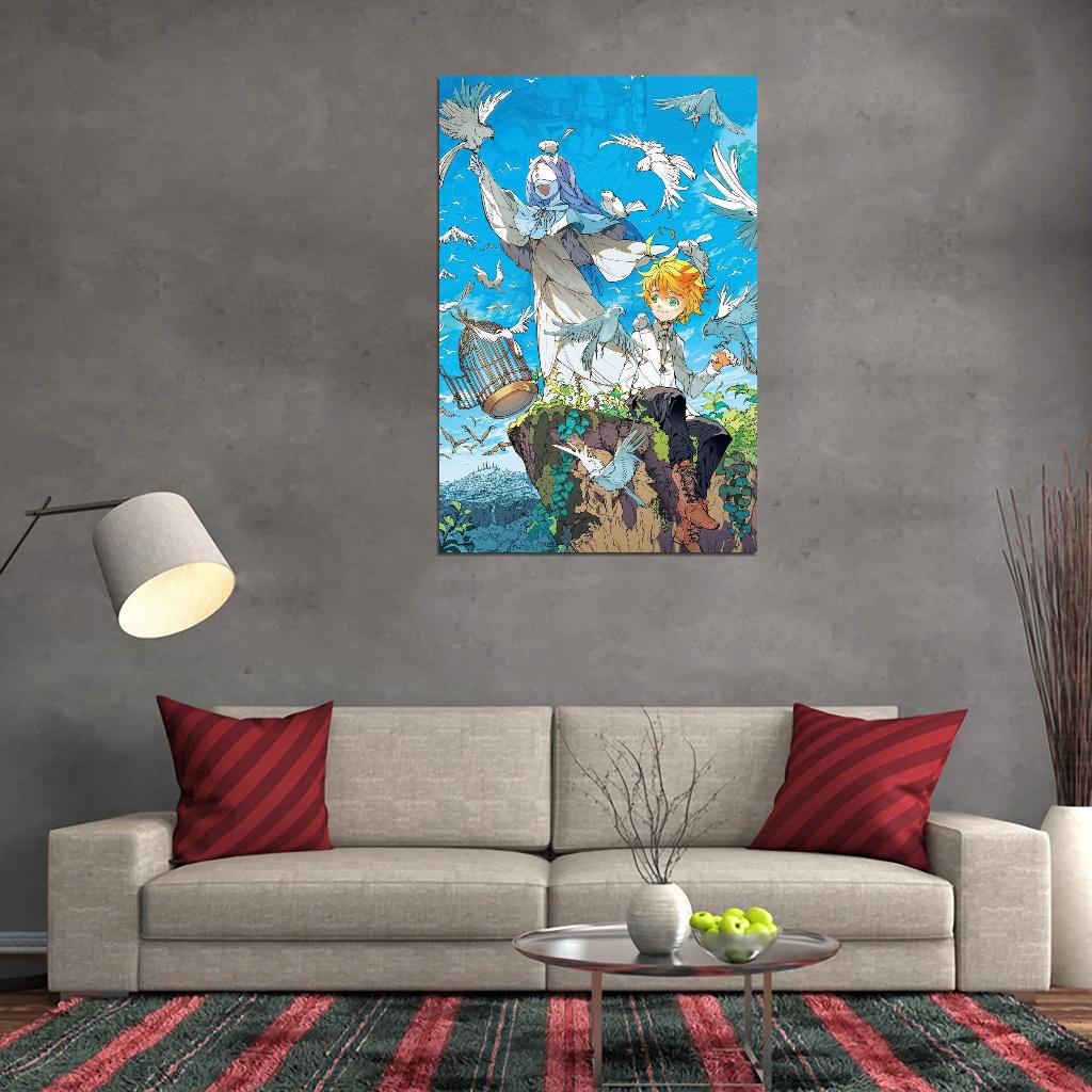 The Promised Neverland Tv Series Anime Poster Japanese Mystery Thriller Adventure Manga Art