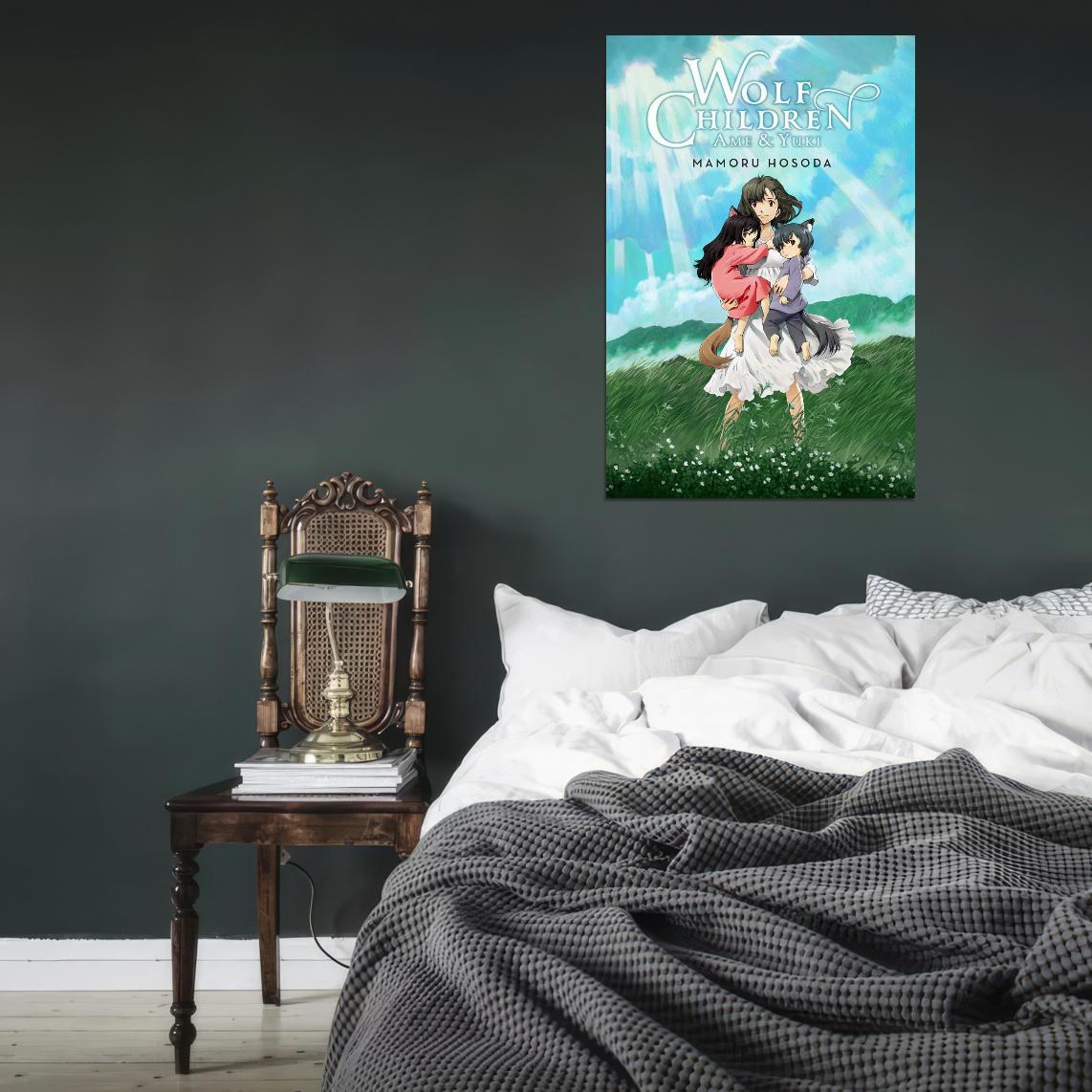 Wolf Children Movie Anime Poster Japanese Fantasy Manga Style Manga Art - xonomax