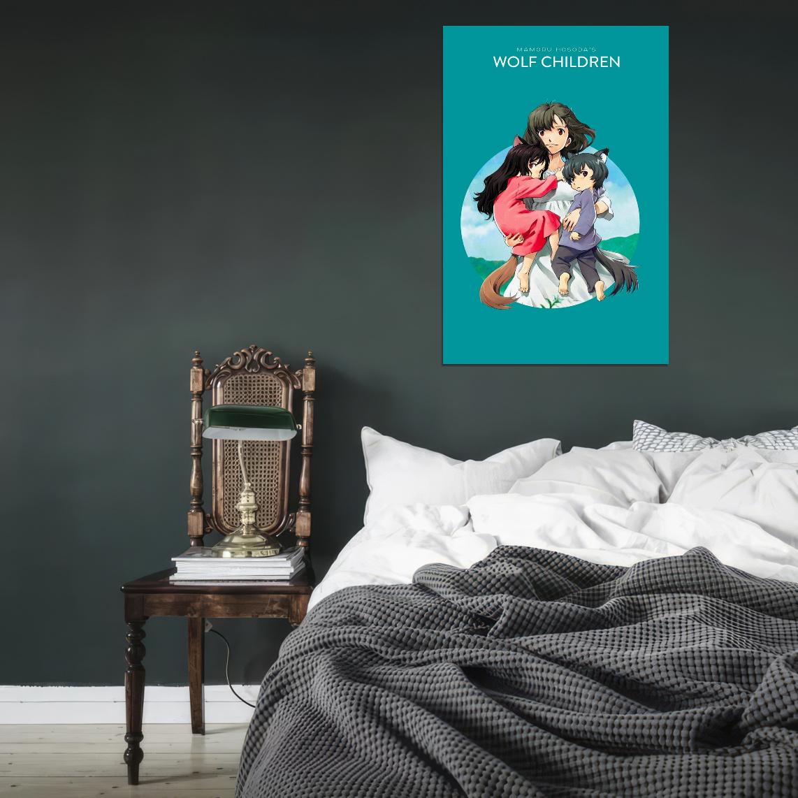 Wolf Children Movie Anime Poster Japanese Fantasy Manga Style Manga Art - xonomax