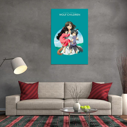 Wolf Children Movie Anime Poster Japanese Fantasy Manga Style Manga Art - xonomax