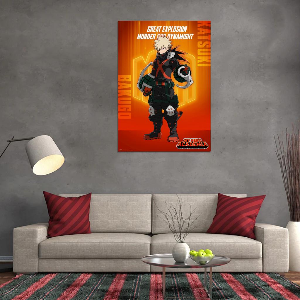 My Hero Academia Anime Tv Series Action Superhero School Katsuki Bakugo Poster - xonomax