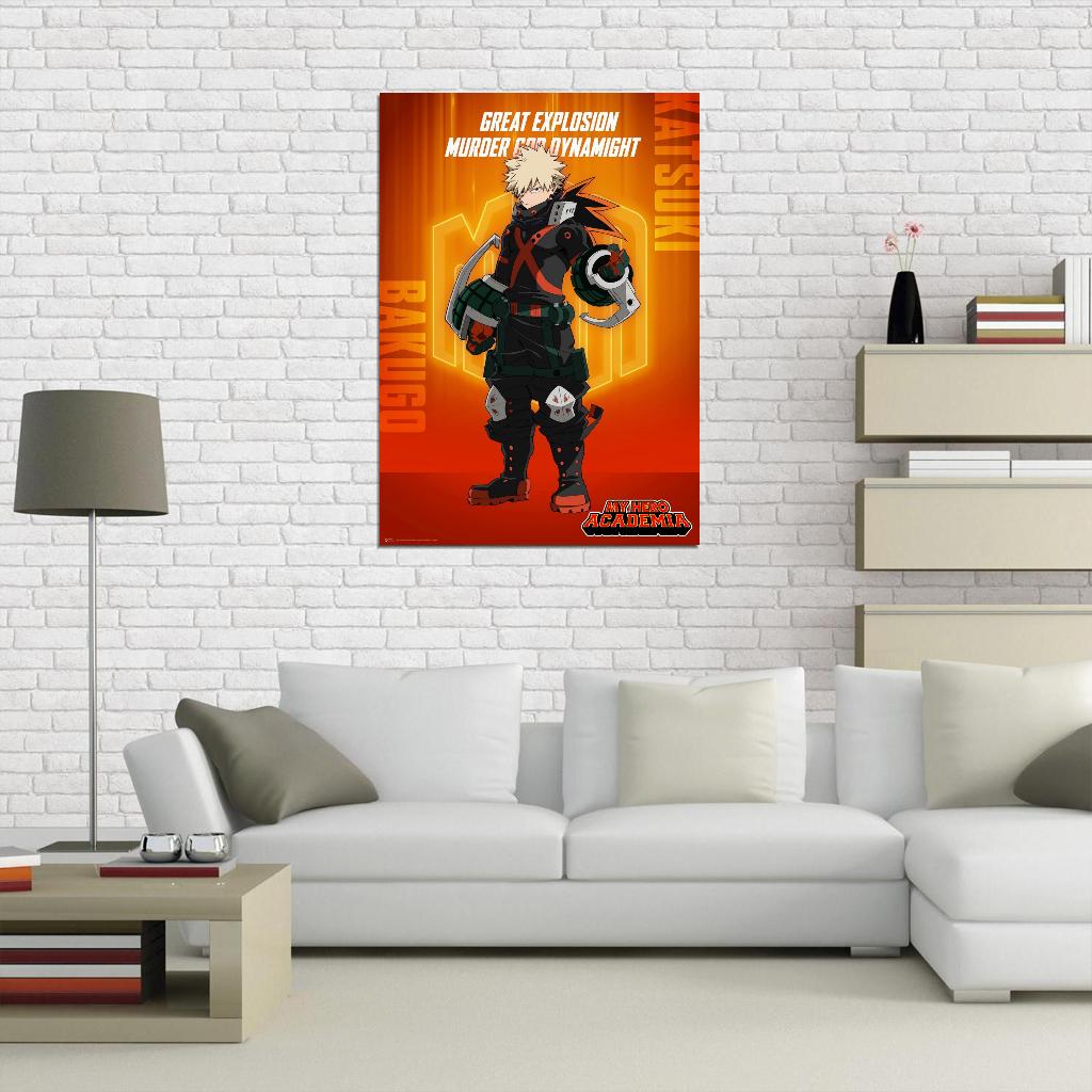 My Hero Academia Anime Tv Series Action Superhero School Katsuki Bakugo Poster - xonomax