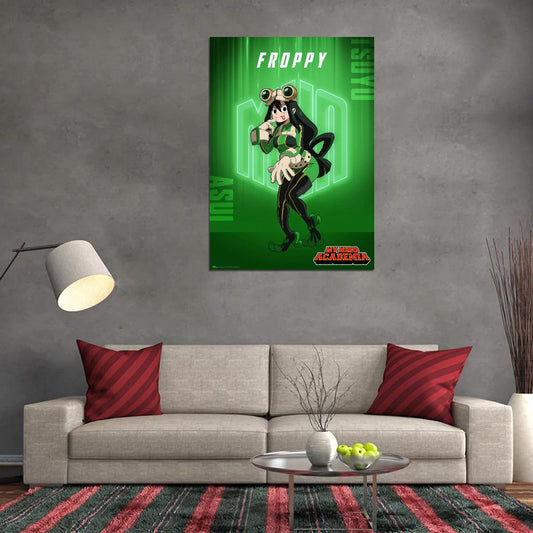My Hero Academia Tv Series Action Superhero School Tsuyu Asui Froppy Japanese Anime Poster - xonomax